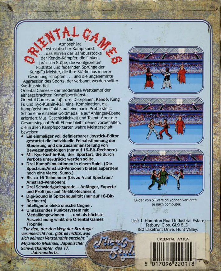 Oriental Games box back
