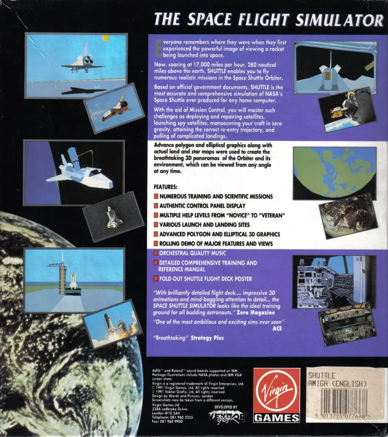 Shuttle: The Space Flight Simulator box back