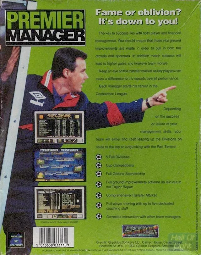 Premier Manager box back