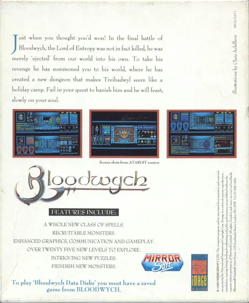 Bloodwych: Data Disks Vol. 1 box back