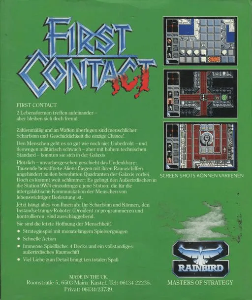 First Contact box back