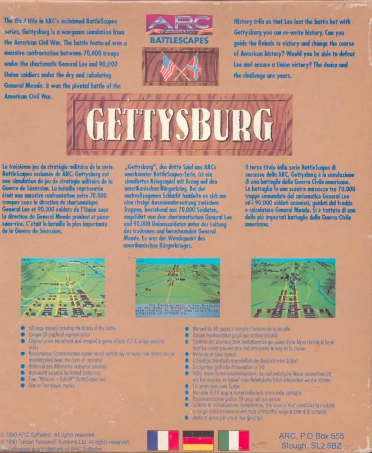 Gettysburg box back