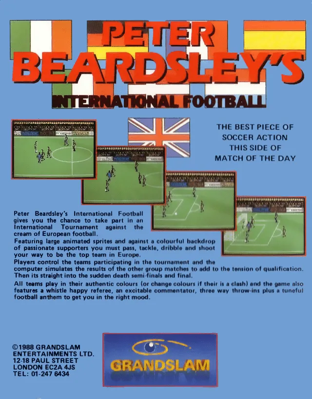 Peter Beardsley's International Football box back