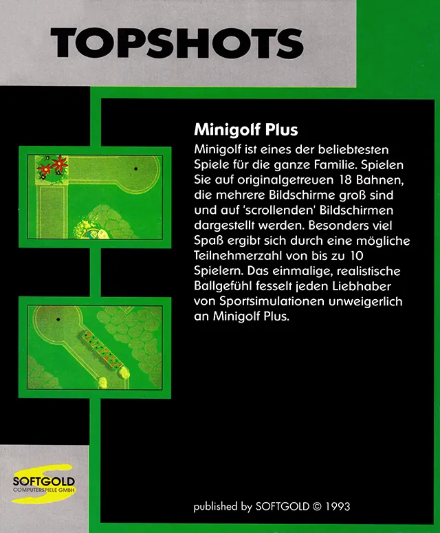 Mini Golf Plus box back