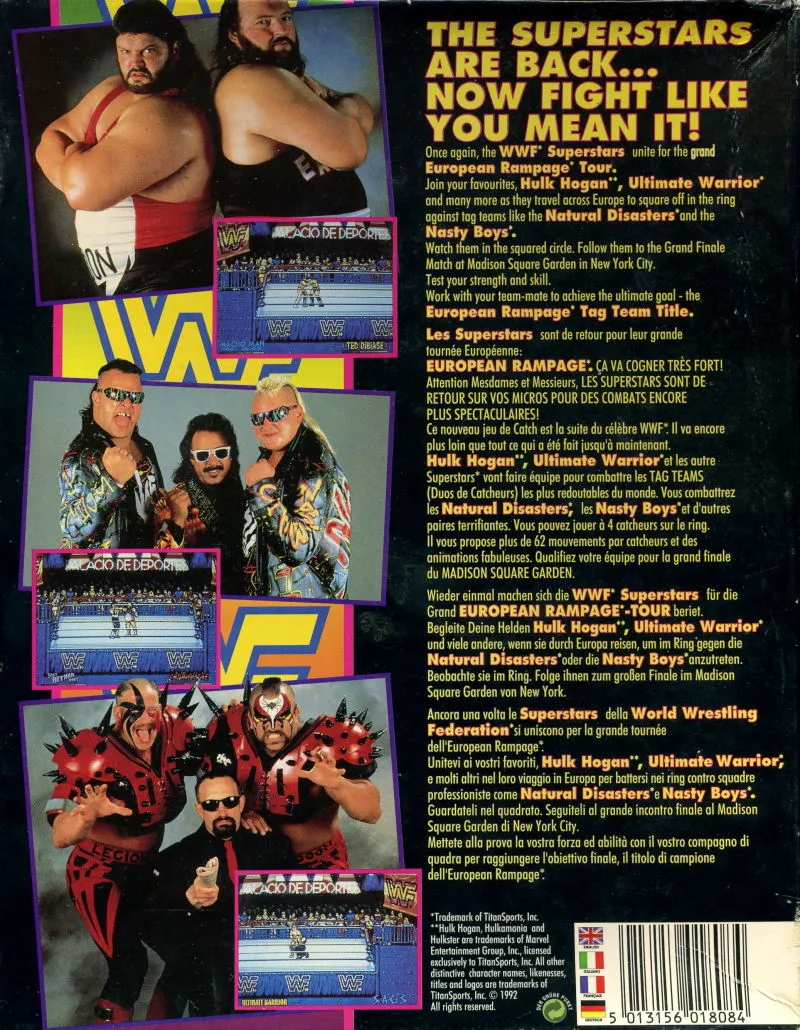 WWF European Rampage Tour box back