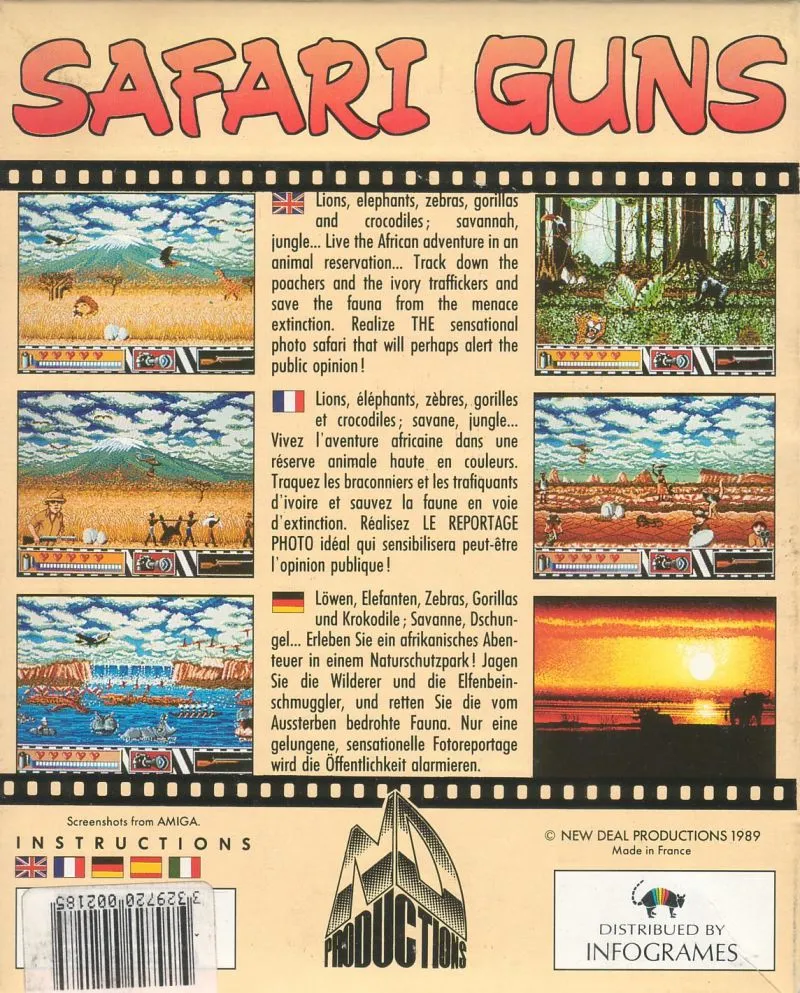 Safari Guns box back