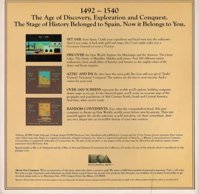 The Seven Cities of Gold box back