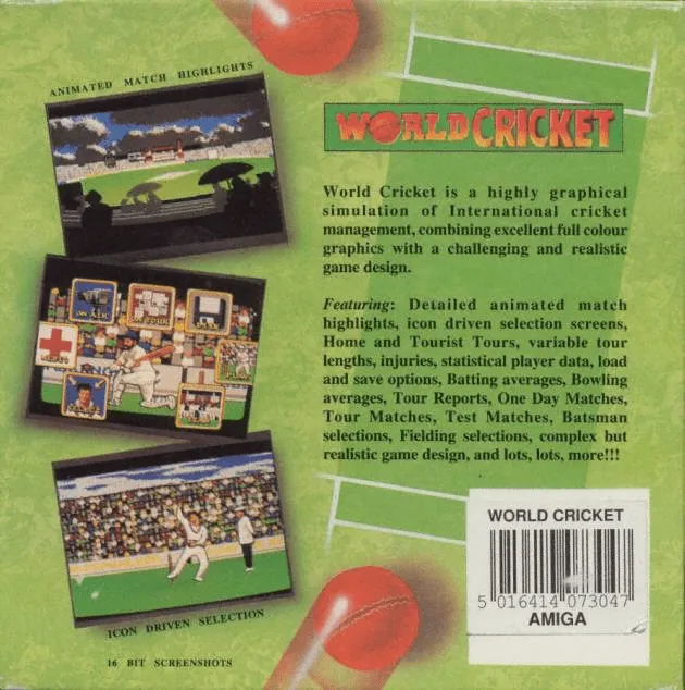 World Cricket box back