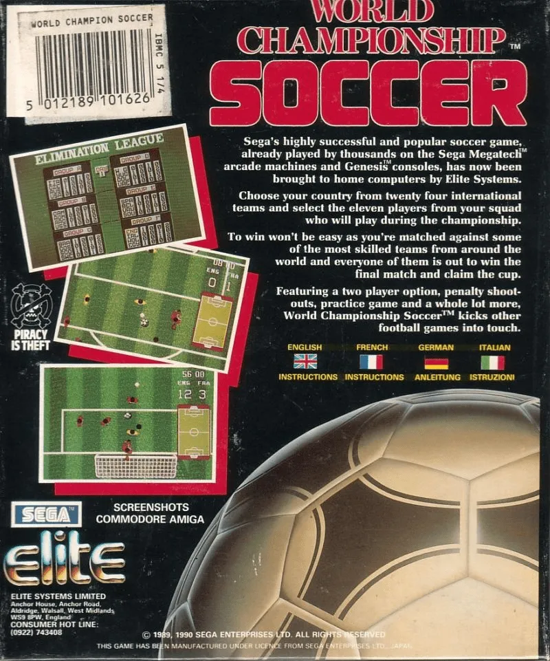 World Championship Soccer box back