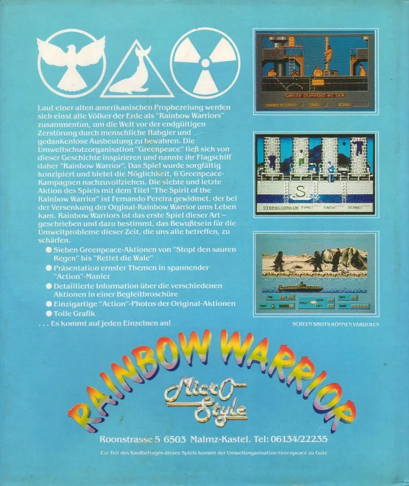 Rainbow Warrior box back