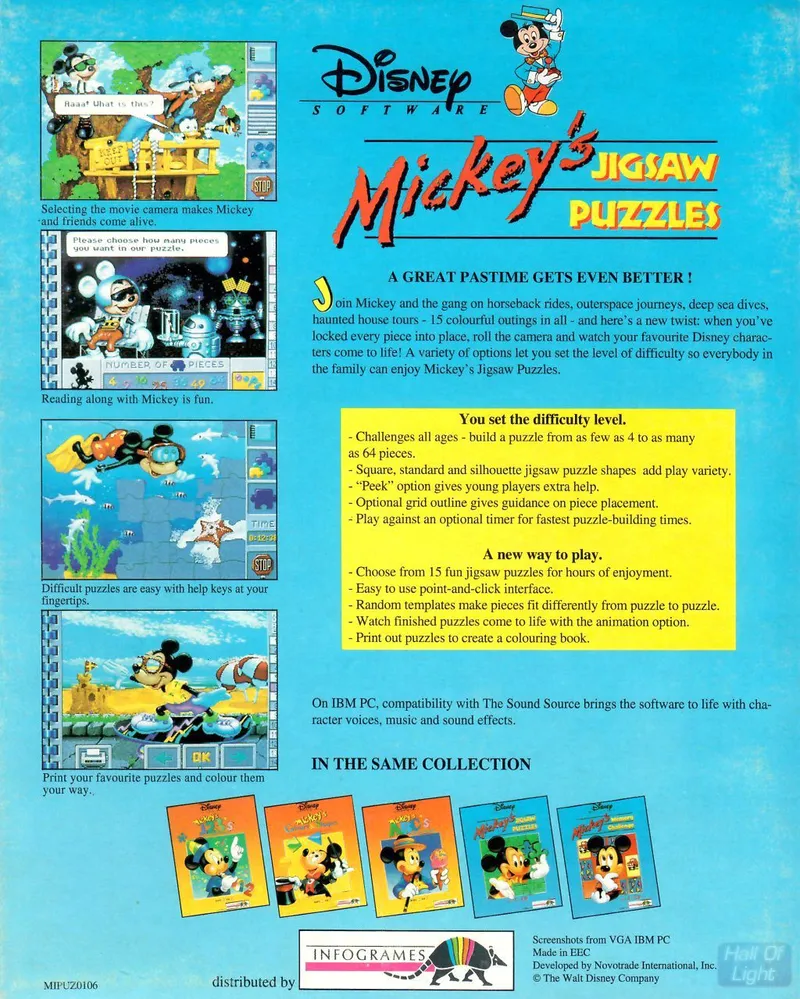 Mickey's Jigsaw Puzzles box back