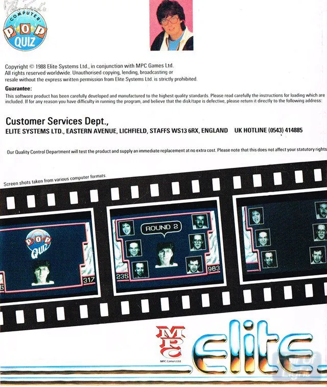 Mike Read's Computer Pop Quiz box back