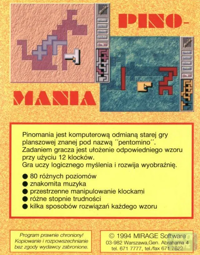 Pinomania box back