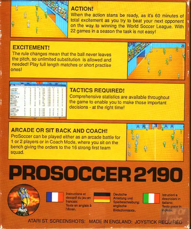 ProSoccer 2190 box back