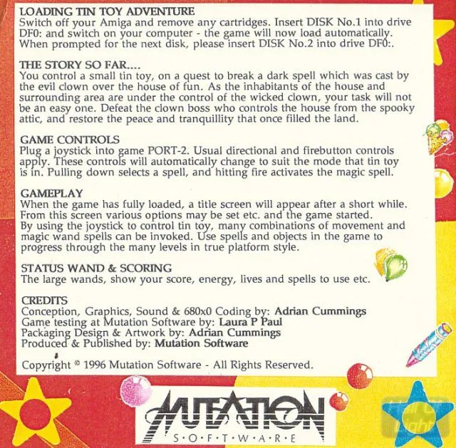 Tin Toy Adventure box back