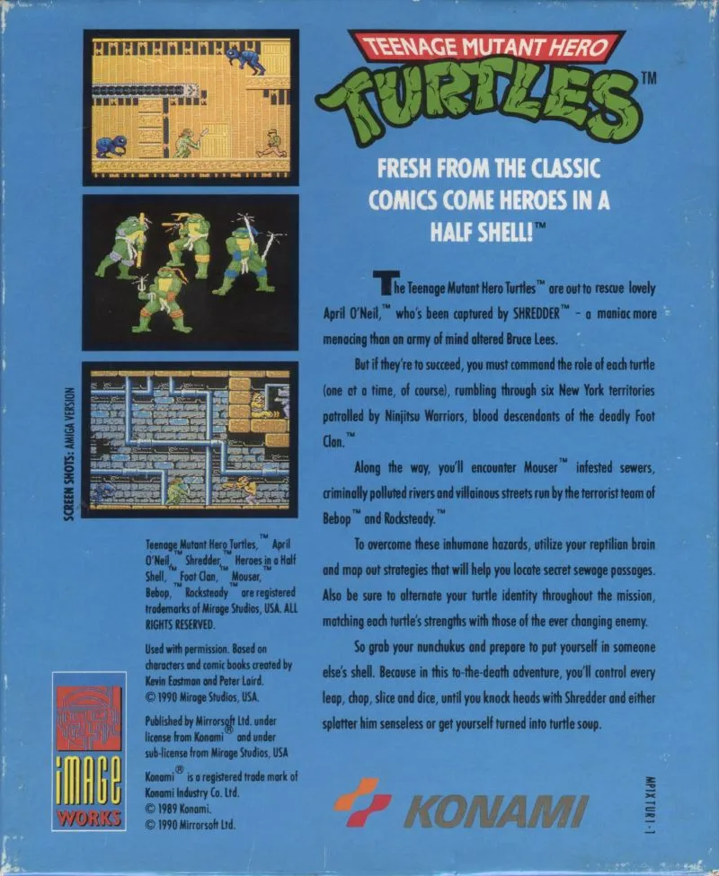Teenage Mutant Hero Turtles [Mirrorsoft] box back