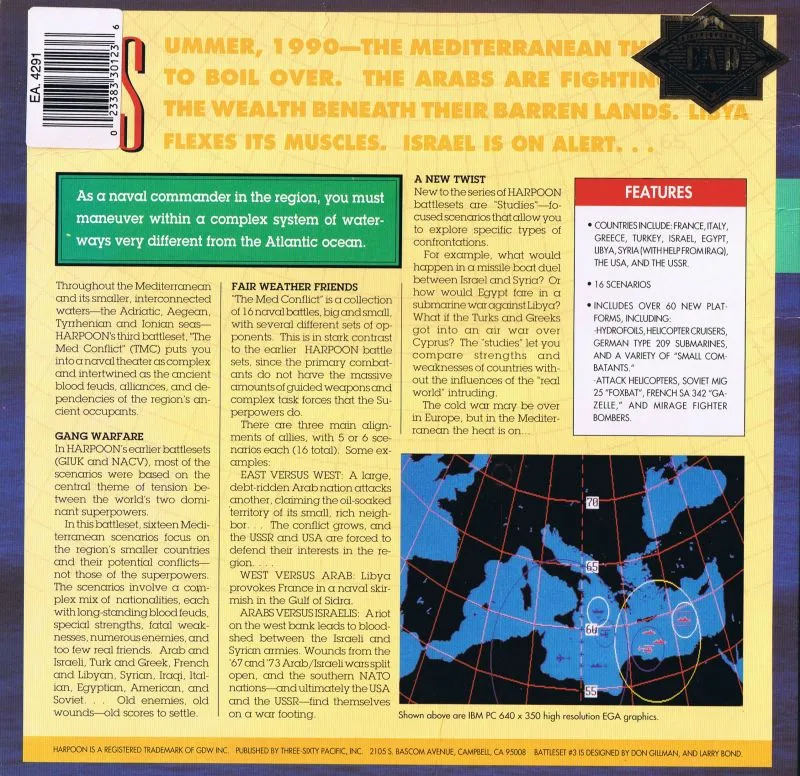 Harpoon Battleset 3: The Mediterranean Conflict box back