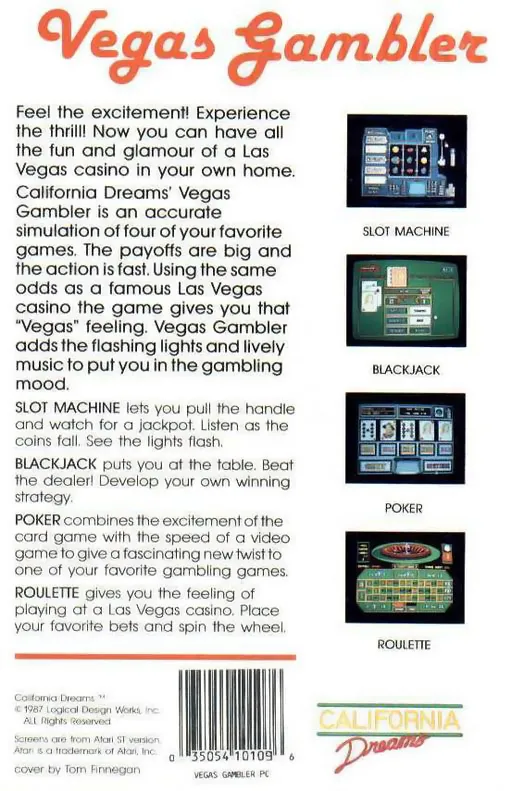 Vegas Gambler box back