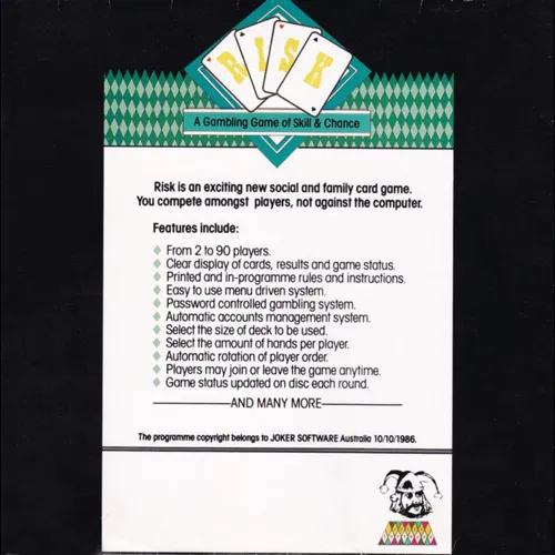 Risk: A Gambling Game of Skill & Chance box back