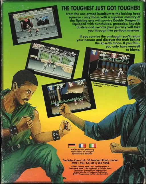 Double Dragon III: The Rosetta Stone box back