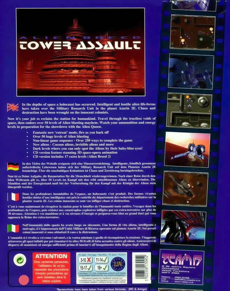 Alien Breed: Tower Assault box back
