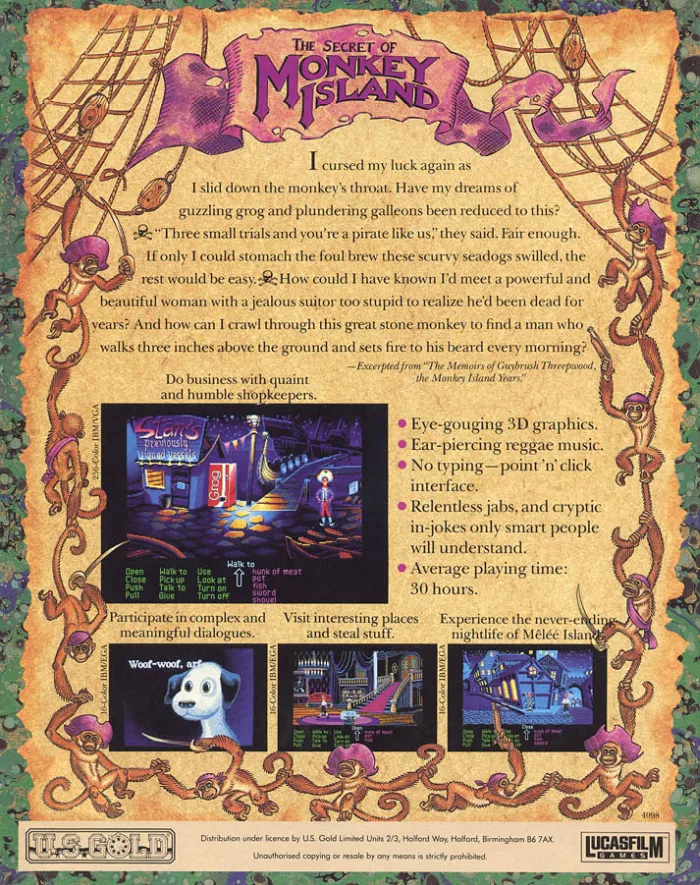 The Secret of Monkey Island box back