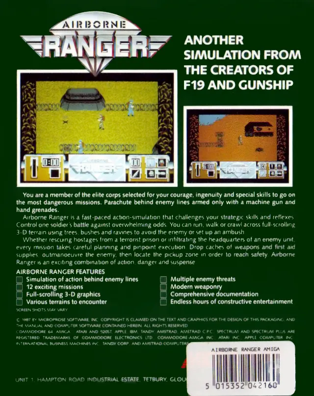 Airborne Ranger box back