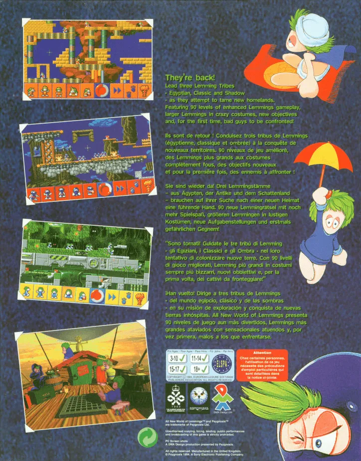All New World of Lemmings box back