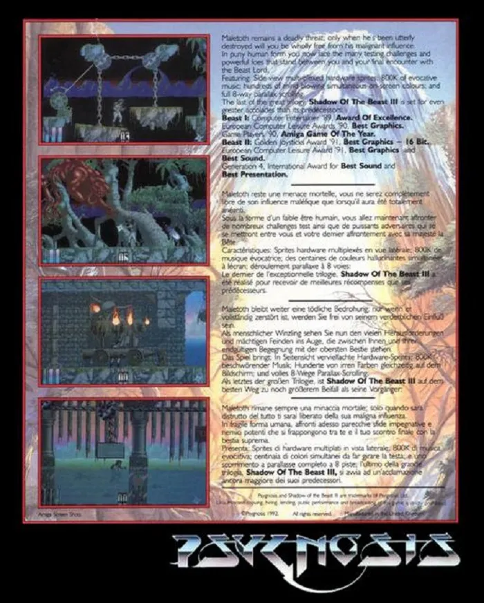 Shadow of the Beast III box back