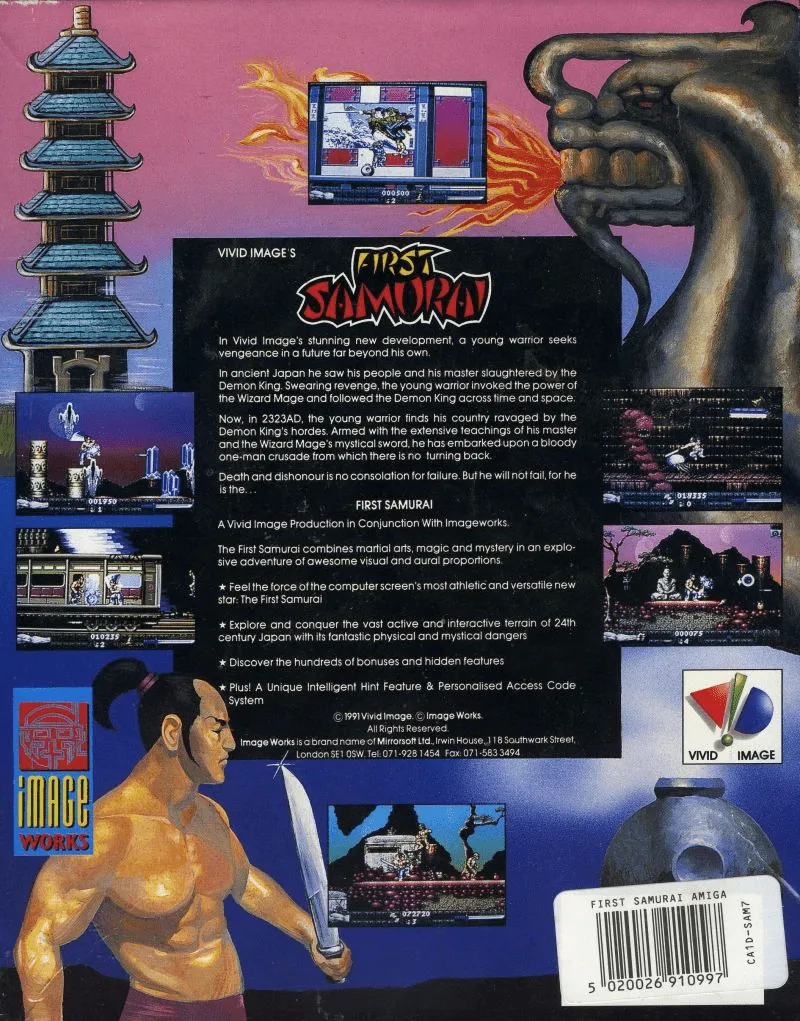 First Samurai box back