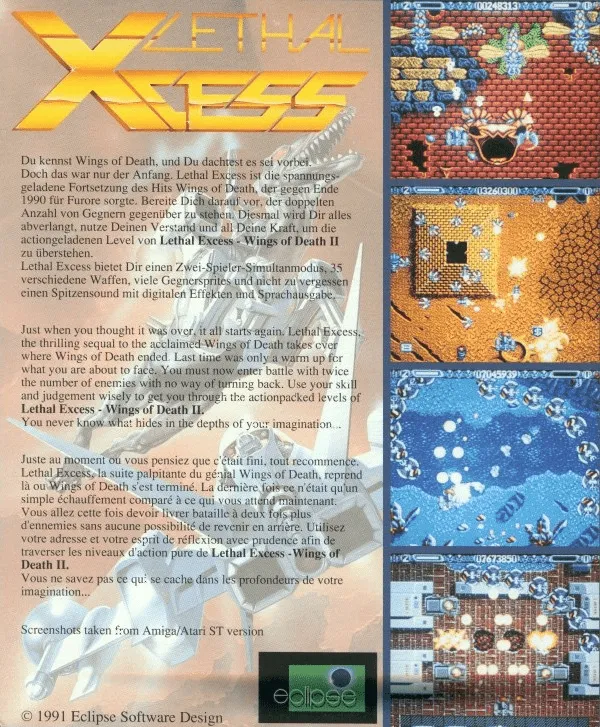Lethal Xcess: Wings of Death II box back