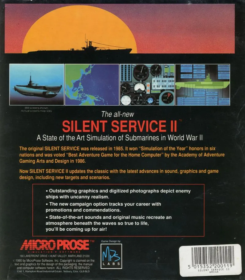 Silent Service II box back