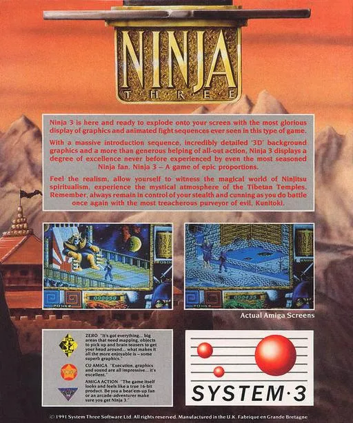 Last Ninja 3 box back
