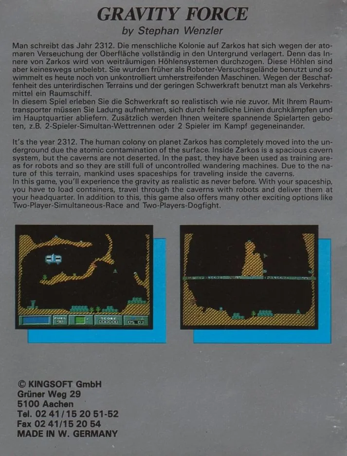 Gravity Force box back
