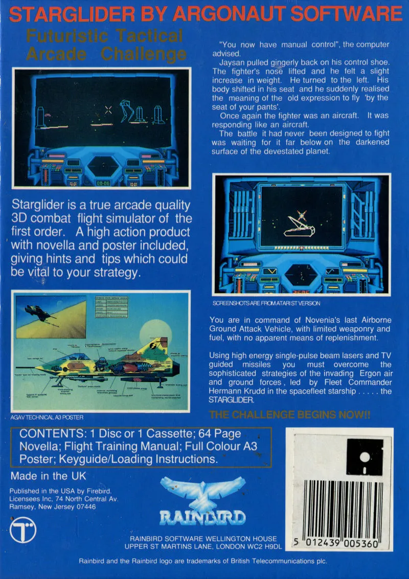 Starglider box back