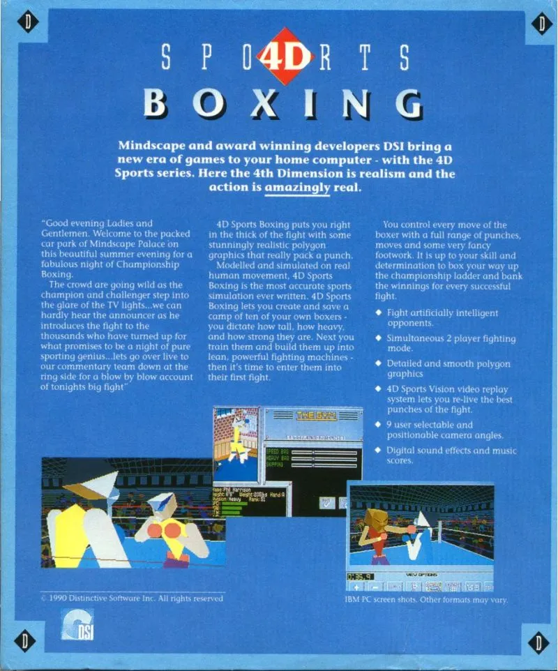 4D Sports Boxing box back