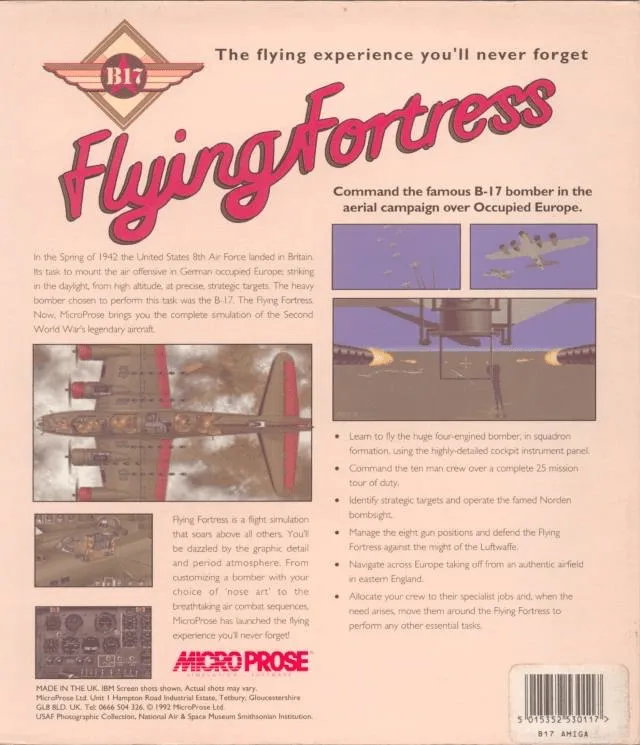 B-17 Flying Fortress box back