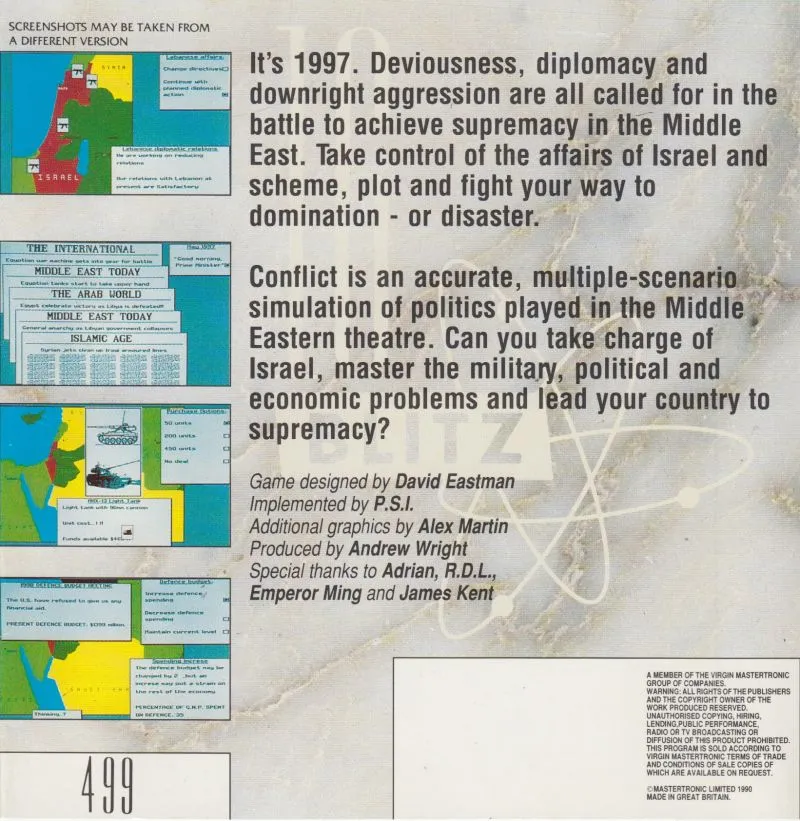 Conflict: The Middle East Simulation box back