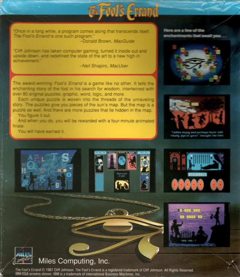 The Fool's Errand box back