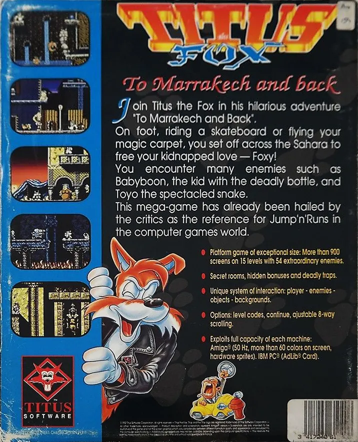 Titus the Fox box back