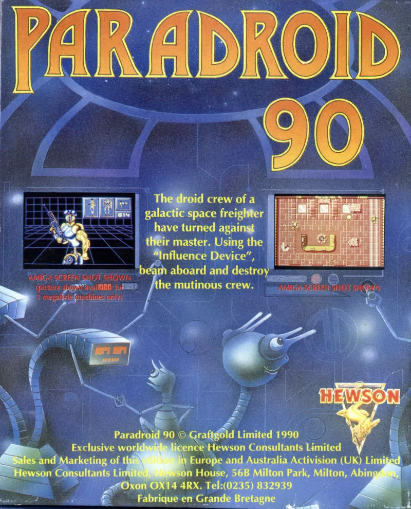Paradroid 90 box back