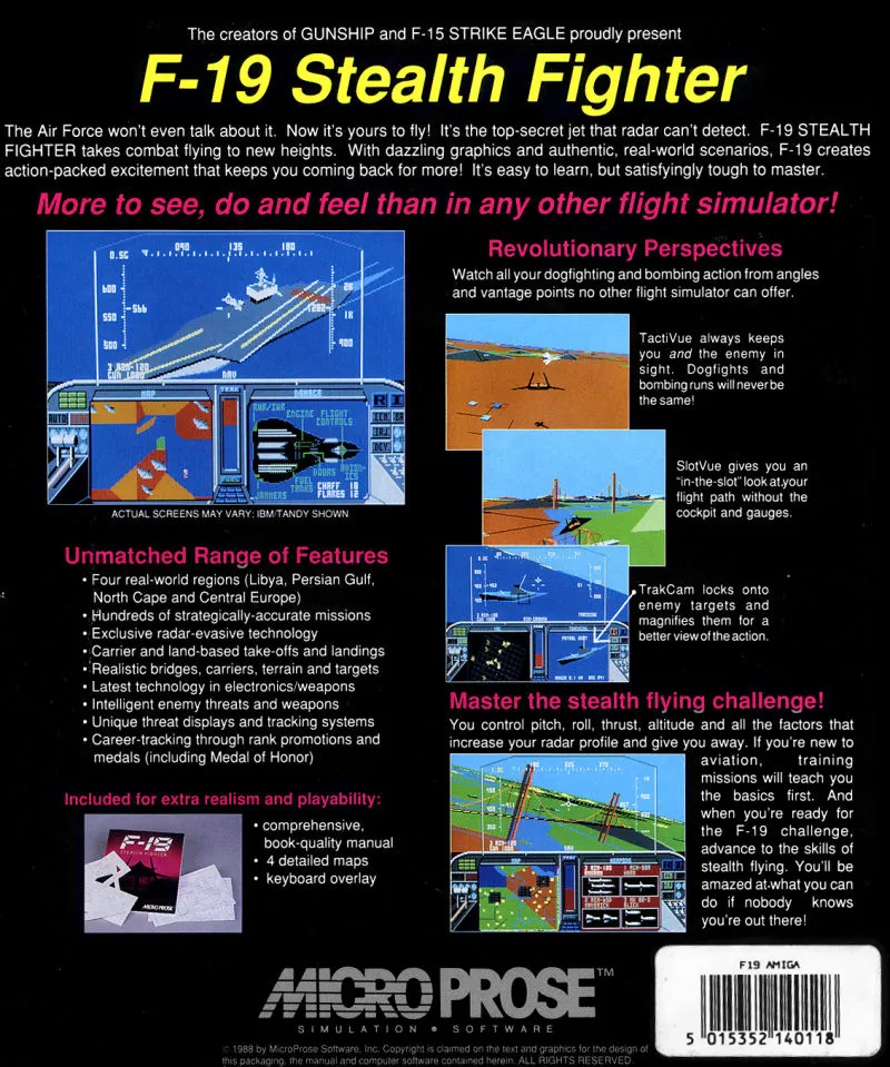 F-19 Stealth Fighter box back