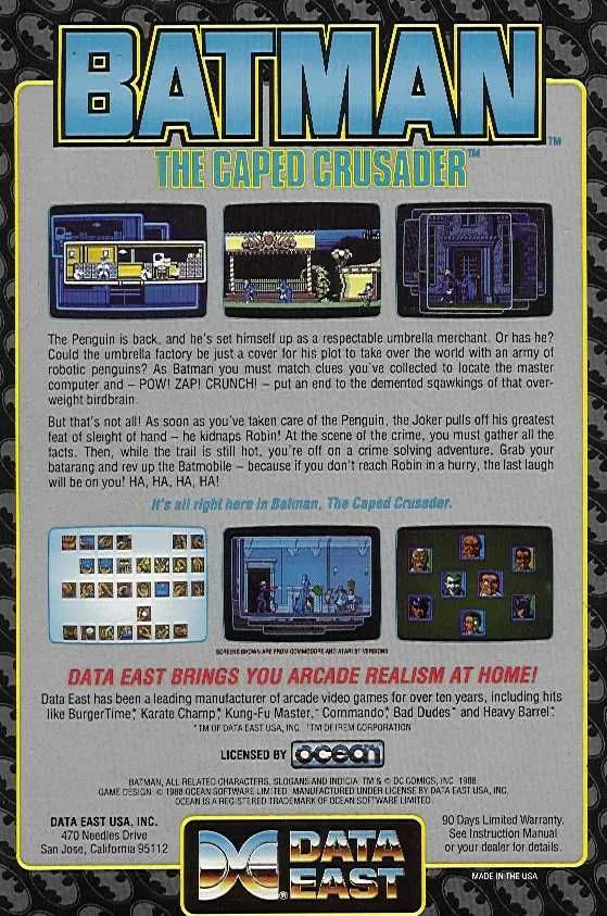 Batman: The Caped Crusader box back