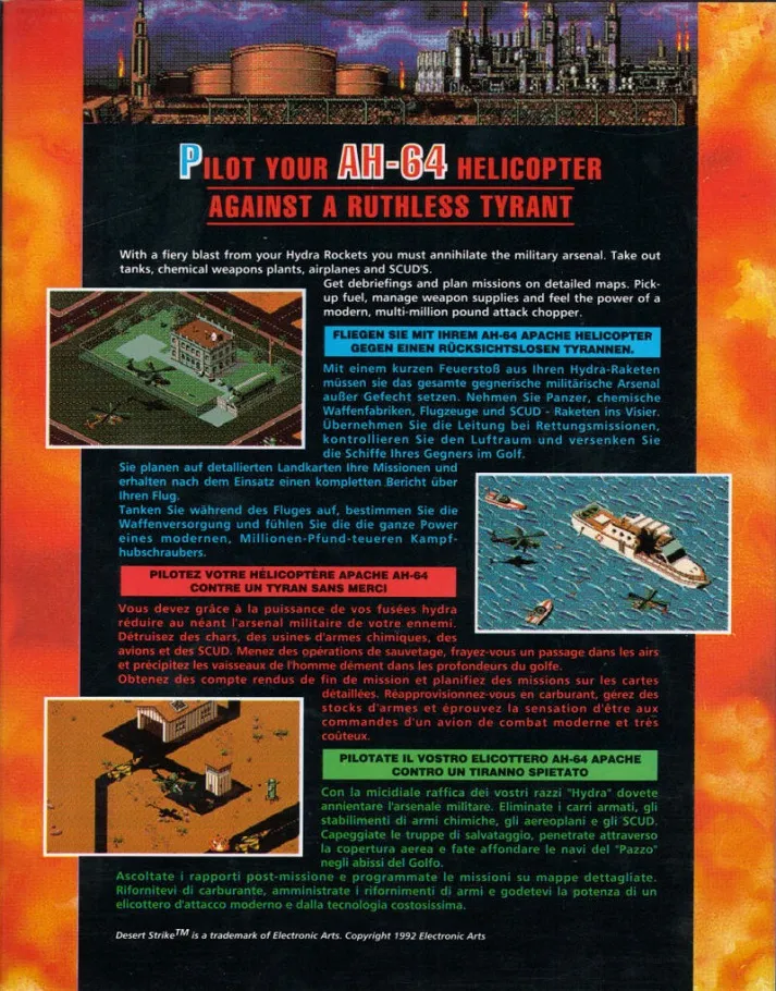 Desert Strike: Return to the Gulf box back