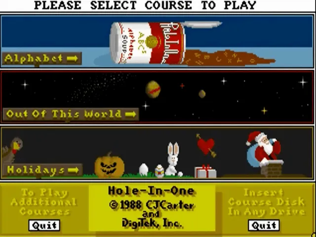 Hole In One & Data Disks screenshot