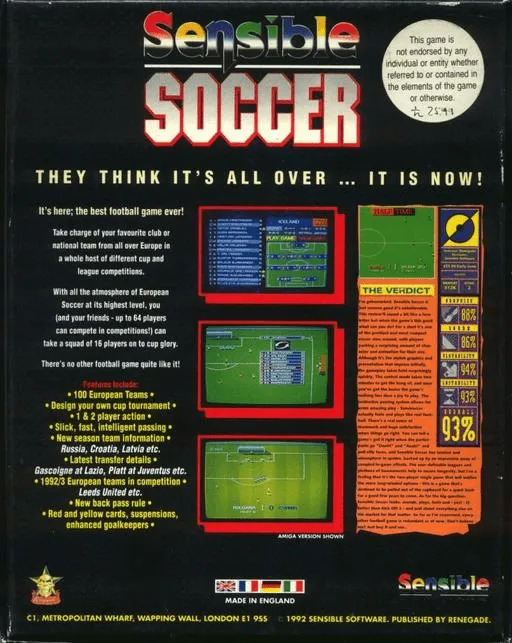 Sensible Soccer box back