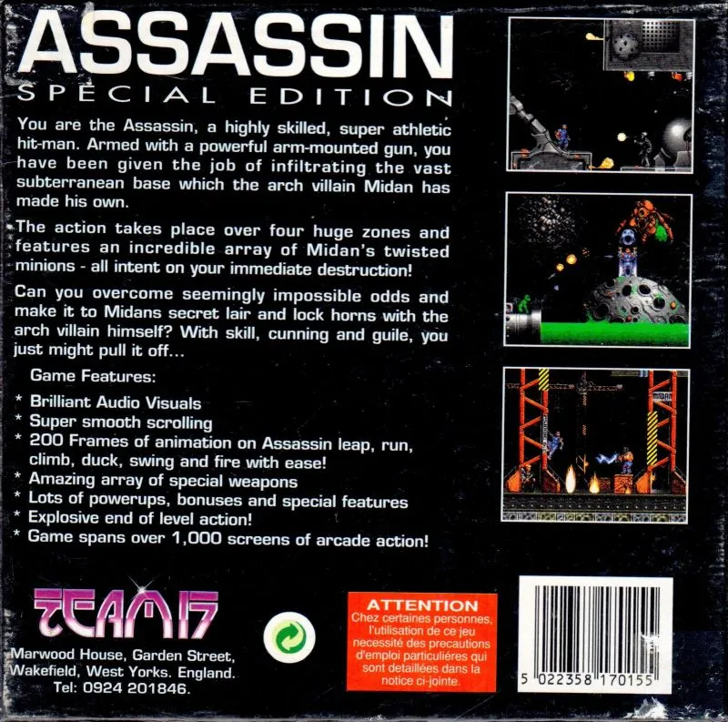 Assassin: Special Edition box back