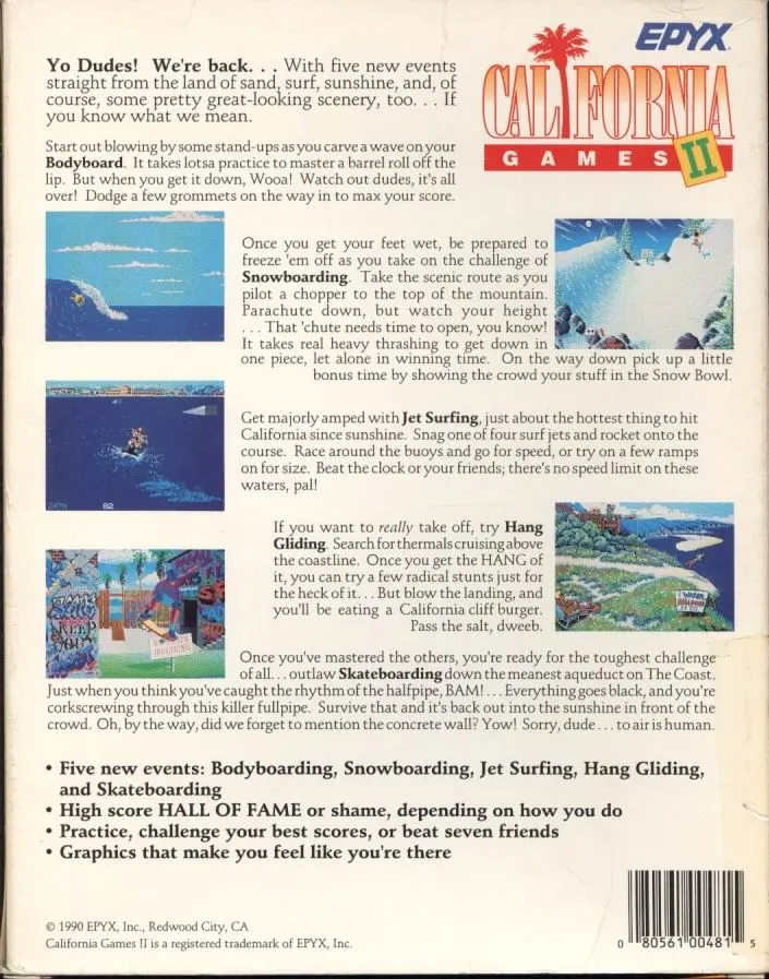 California Games II box back