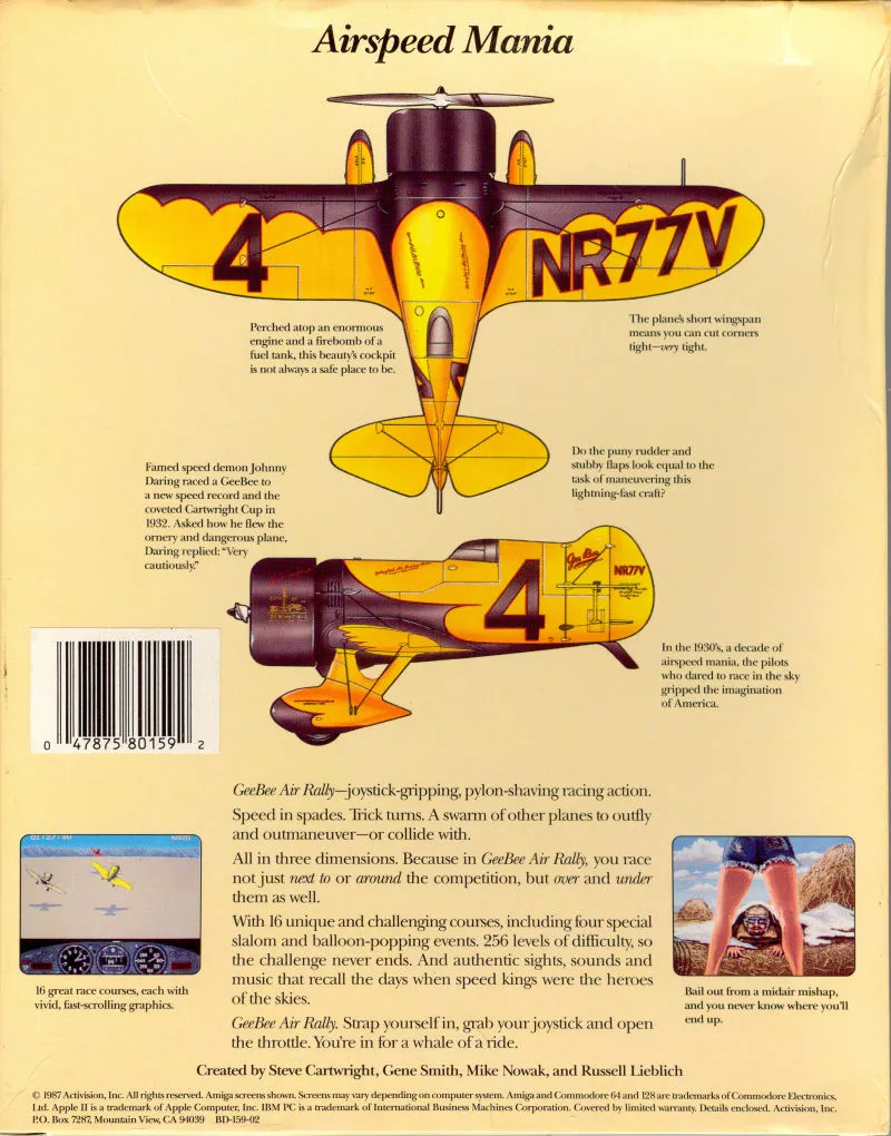Gee Bee Air Rally box back
