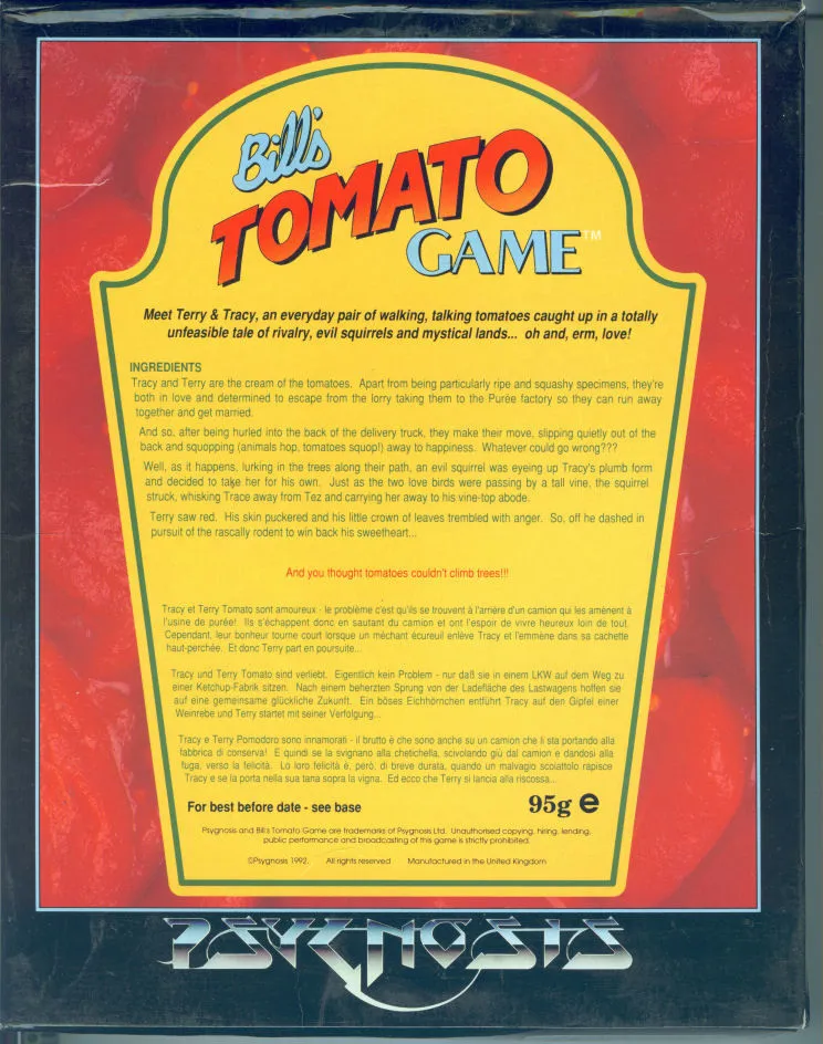 Bill's Tomato Game box back